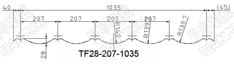 Roll forming machine for glazed steel tile TF28-207-1035