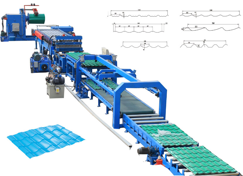 Steel roof tile roll forming machine